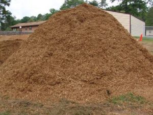 this is a pile of playground mulch